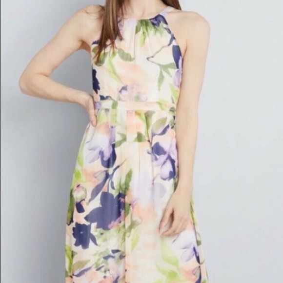 EUC MODCLOTH Essence Of Presence Chiffon Maxi Dress - Picture 2 of 4